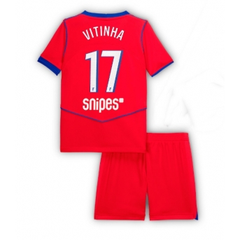 Billige Fotballdrakt Paris Saint-Germain Vitinha #17 Replika Tredjedraktsett Barn 2025-26 Kortermet (med bukser)